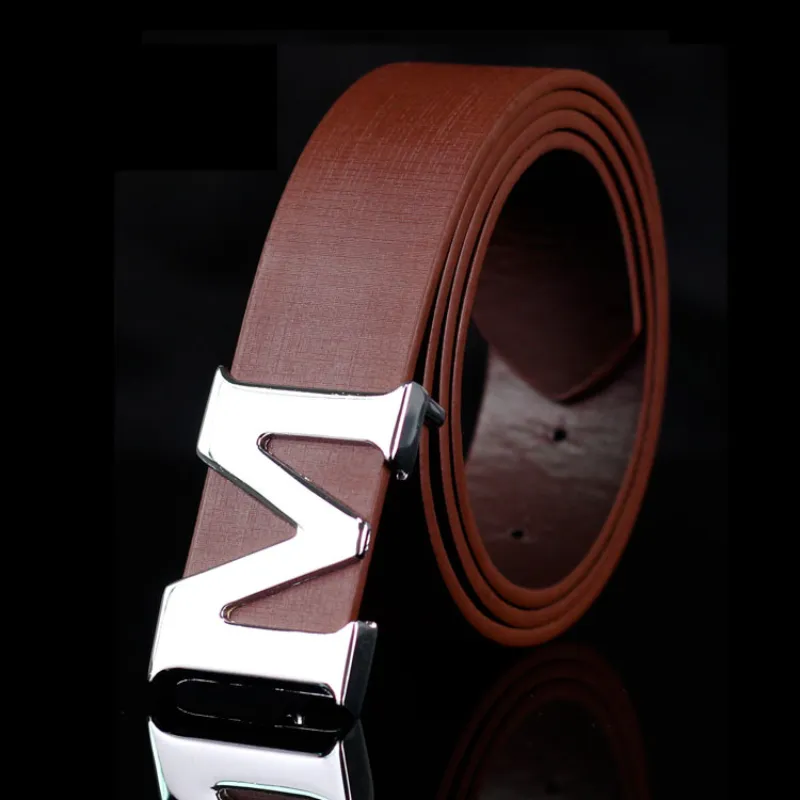 Cinturón de estilo para hombre Letra M Hebilla suave Cinturón para pantalones casuales Cinturón para pantalones juvenil de moda coreana Cinturón para hombres Cinturón de diseñador