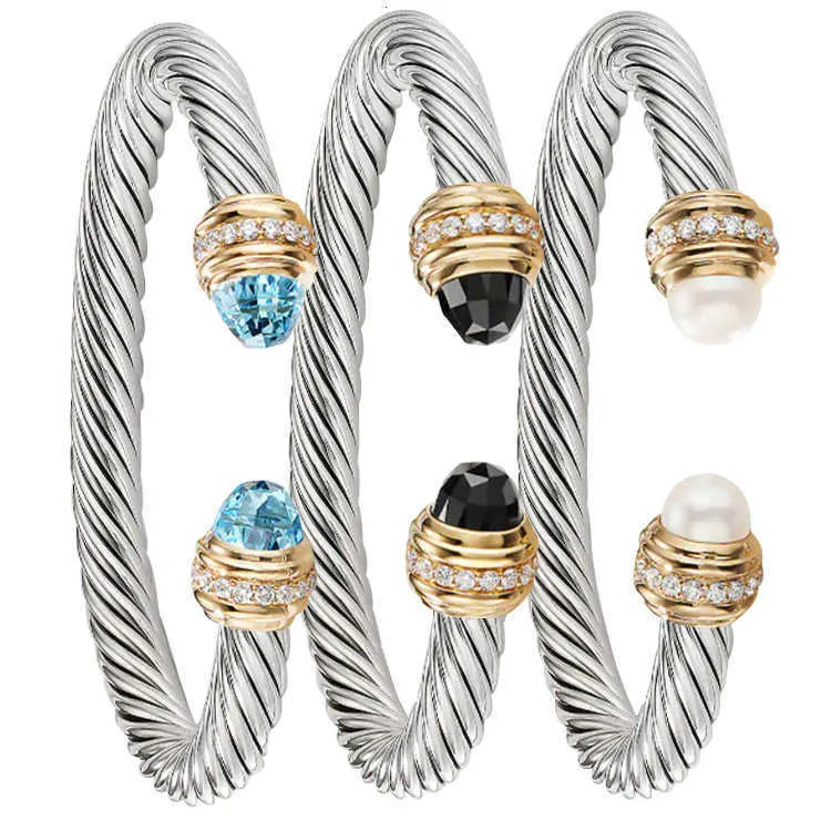 Designer Dy Armband Luxury Top New Fashion rostfritt stål Haoshi Titanium Wire Twist Rope 7mm Öppna smycken Tillbehör