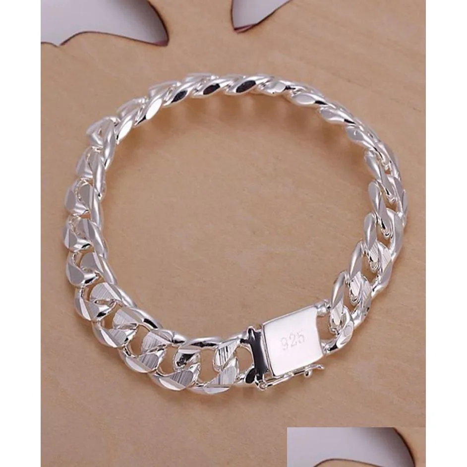 Chaîne Fine 925 Sterling Sier Bracelet de Noël Style Charme Bracelet Pour Femmes Hommes Bijoux De Mode Cadeau Lien Italie Drop Livraison Bracelets Otrmt