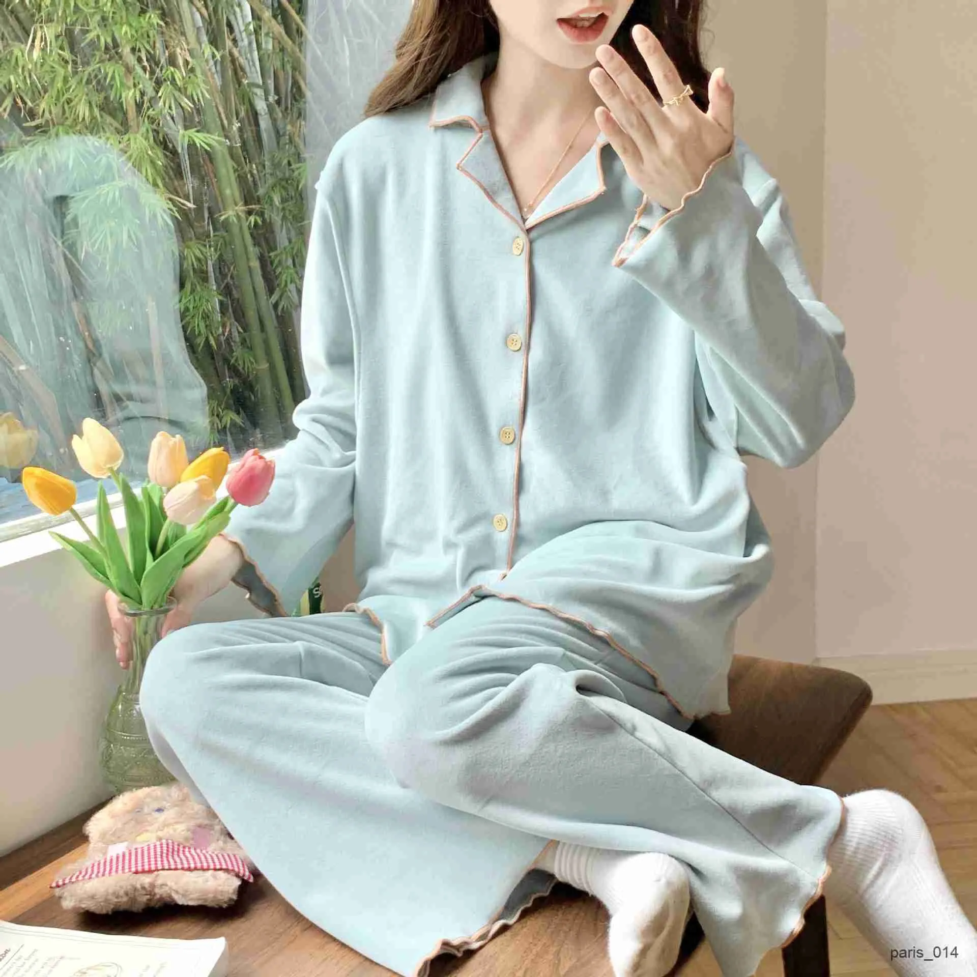 2024 Autumn Postpartum Woman Breastfeeding Clothes Set Long Sleeve