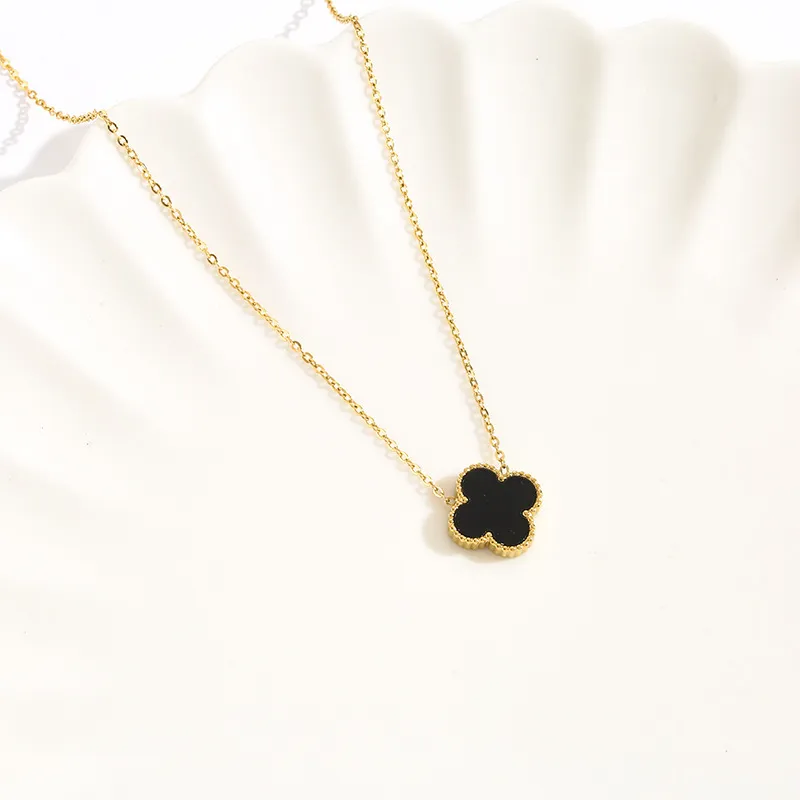 Black Mother-of-Pearl Clover Necklace in Sterling Silver - 16” | Zales  Outlet