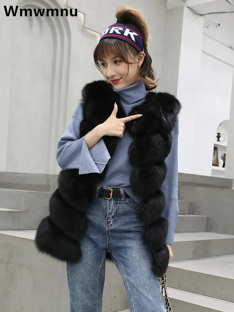 Women's Fur Faux Fur Winter Faux Fur Vest Coat Women Casual Thick Warm Plush Chaleco Jackets Fake Fluffy Colete Chaquetas Elegant Gilets Casaco 230912