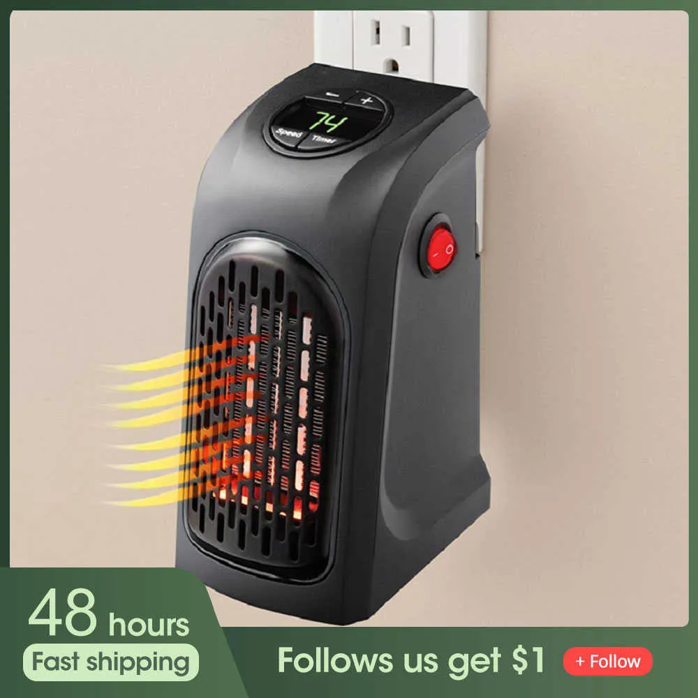 Home Heaters 400W Electric Wall Outlet Heater Led Display Plug In Mini