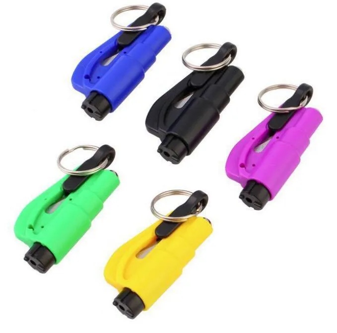 3-in-1/2-in-1 Life Saving Hammer Keychains Portable Emergency Seat Cut Belt Break Window Self Defense Keychain Safety Glass Breaker Mini Tools Holder