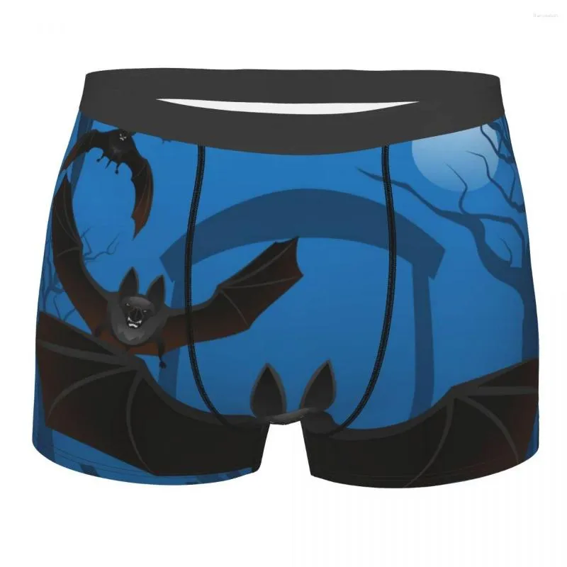 Cuecas masculinas calcinha noite morcegos masculino homem curto boxer roupa interior