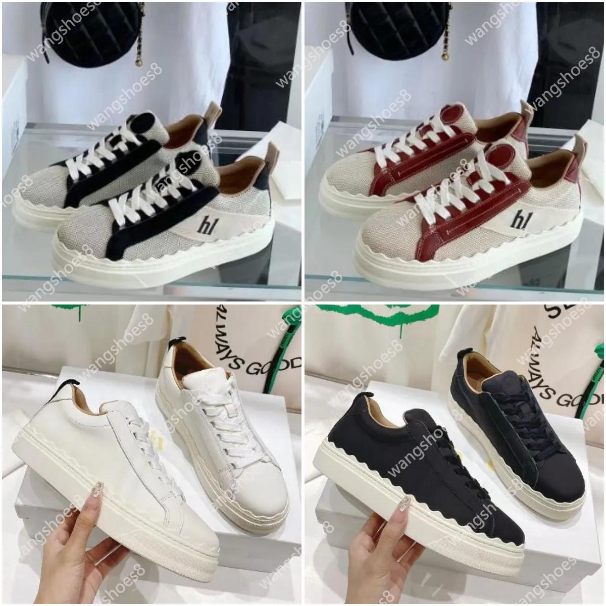 Laurens sneaker designer kvinnor laurens canvas skor sneakers kvinnor spetsar avslappnade sko sporttränare bekväma riktiga små vita utomhus plattformskor storlek 35-40