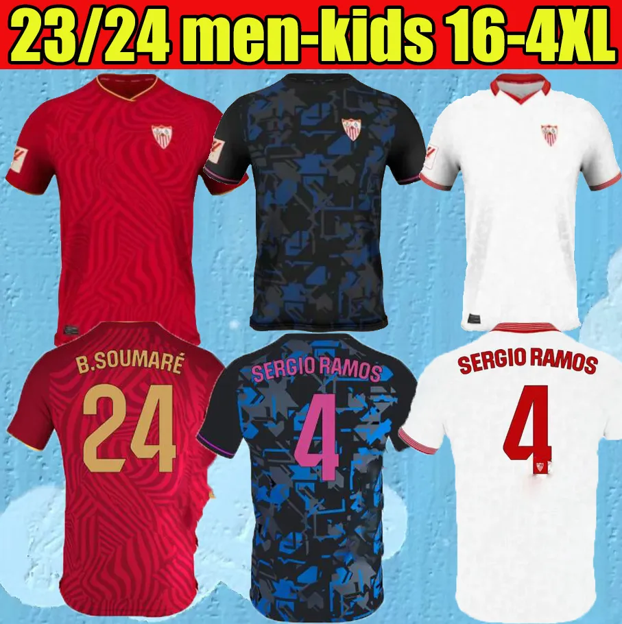 Seville 2023 2024 Sevillas soccer jerseys home away 3rd 23 24 L.OCAMPOS SUSO JONG Maillot GUDELJ K.REKIK TECATITO MUNIR RAFA football shirt