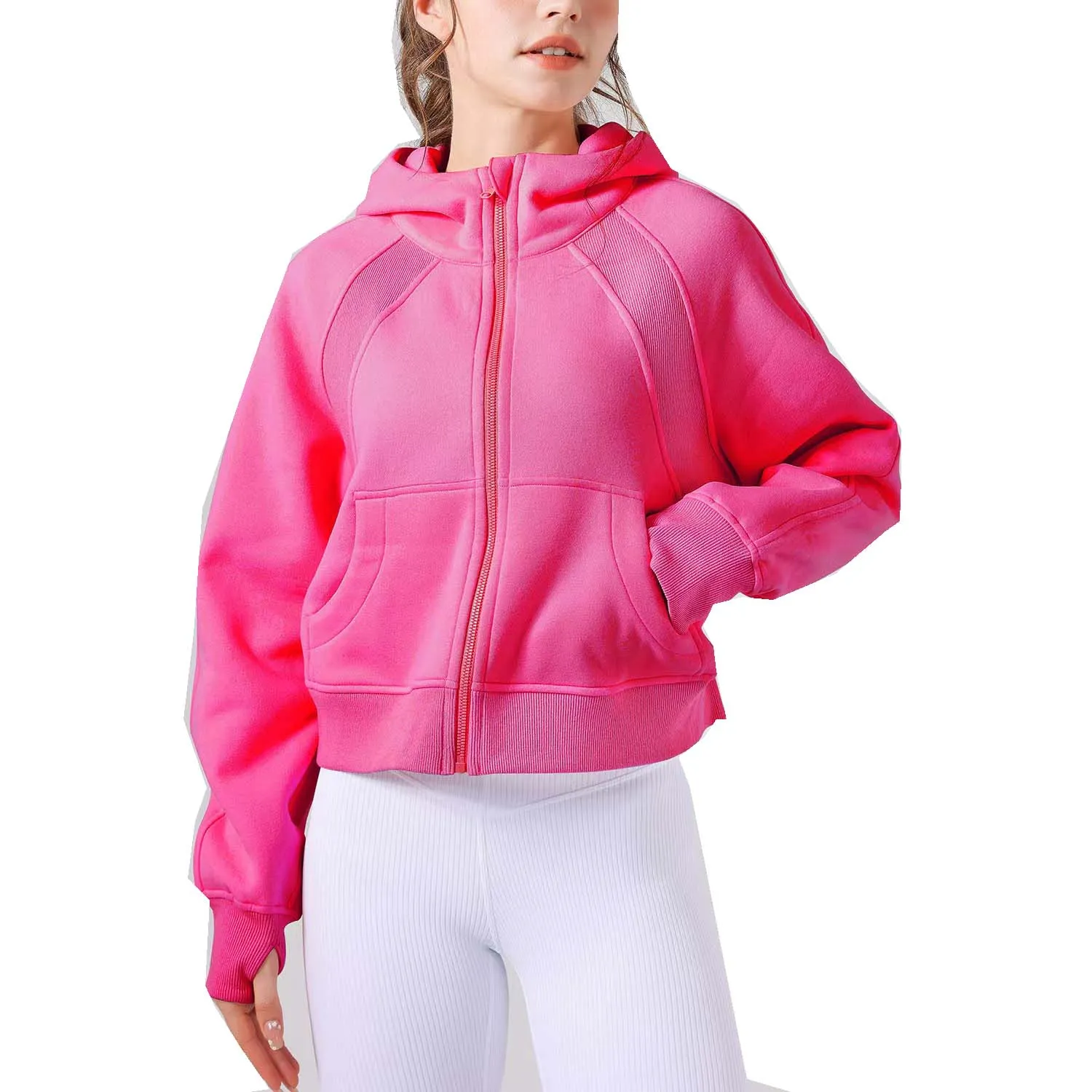 LL automne et hiver nouveau sweat à capuche de yoga épais à capuche trou de pouce manteau à capuche épais sport gym fitness veste femme pull