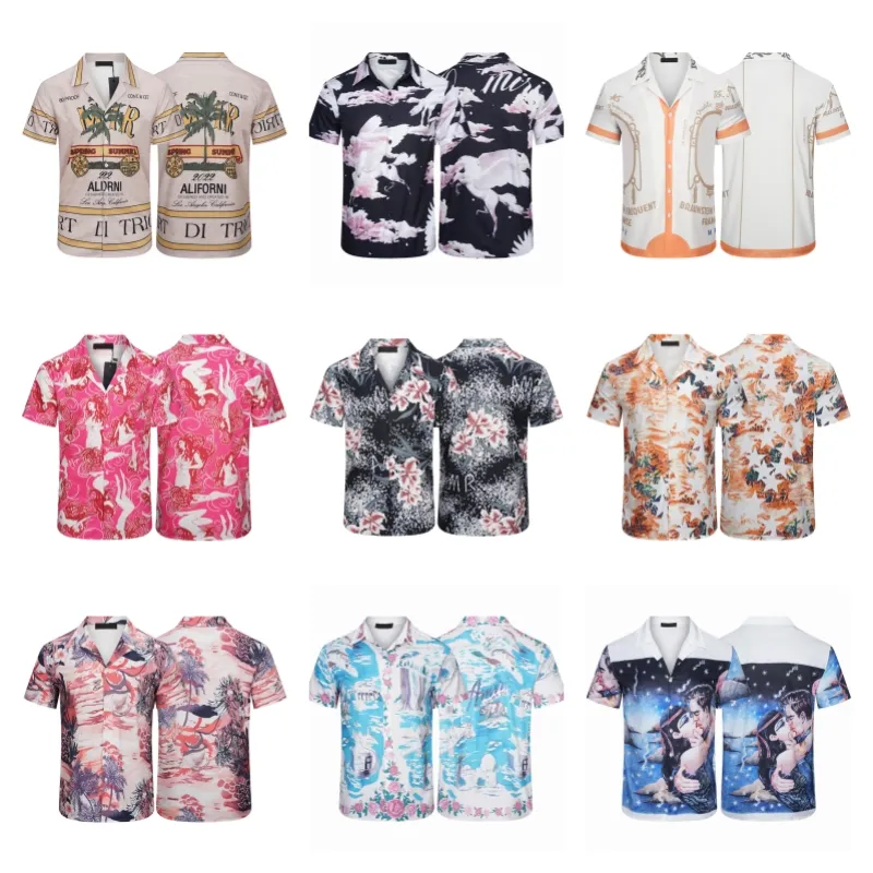 Nieuwste versie Shirts voor heren Designer Designer overhemd Bowlingshirt met knopen voor heren Hawaii Floral Casual overhemden Heren Slim Fit korte mouw M-3XL