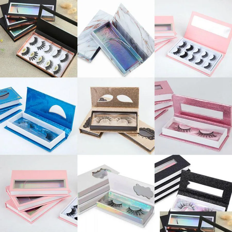 Andra sminkmagnetiska fransar Box 3D Mink Eyelashes Boxar Fake False Packaging Case Empty Eyelash Cosmetic Tools RRA914 Drop Delivery H DH4RZ