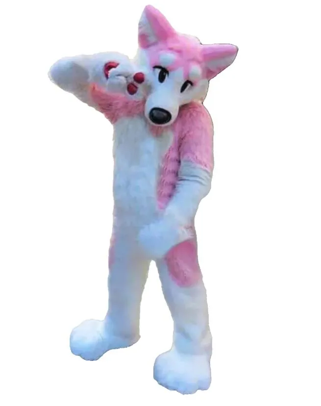 Futra futra Husky Fox Mascot Costume Christmas Fancy Dress Cartoon Charact Outfit Suit Doross Rozmiar Karnawału Reklama wielkanocna