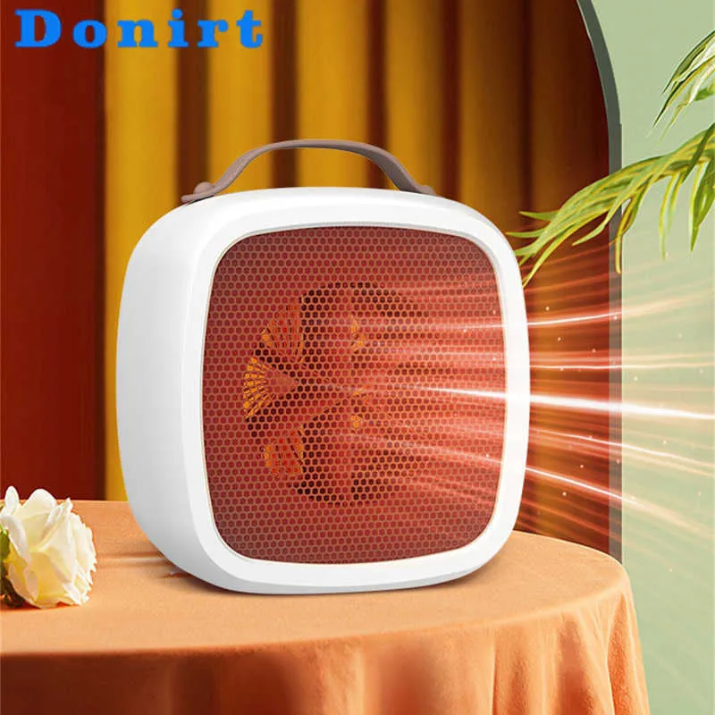 Home Heaters Donirt 500w Mini Electric Heater Fan Portable Home Desktop Winter Warm Air Blower Office Electric Warmer Machine Home Appliances HKD230904