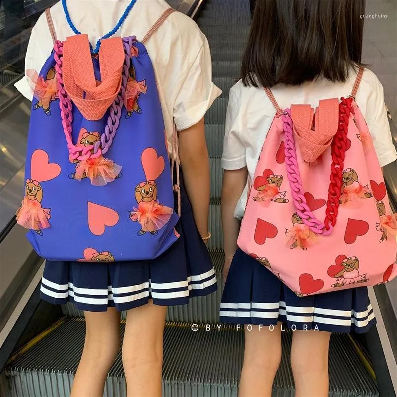 Sacos escolares moda crianças saco de dança urso ballet meninas dança prática armazenamento à prova dwaterproof água impresso mochila bolsas para mulheres