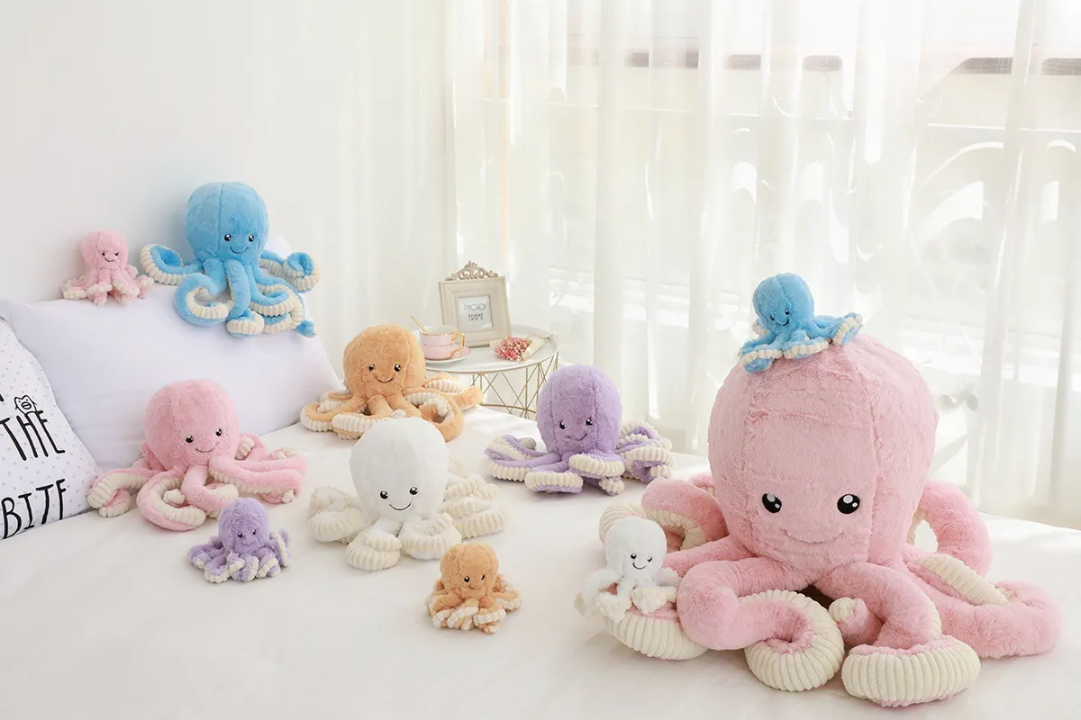 Оптовая индивидуальная hy wy octopus plush 18/40/60/80 см. Фаршированные игрушечные вещи животные подушка рождественский подарок осьминог плюшевой кукол Squid Toy для ребенка