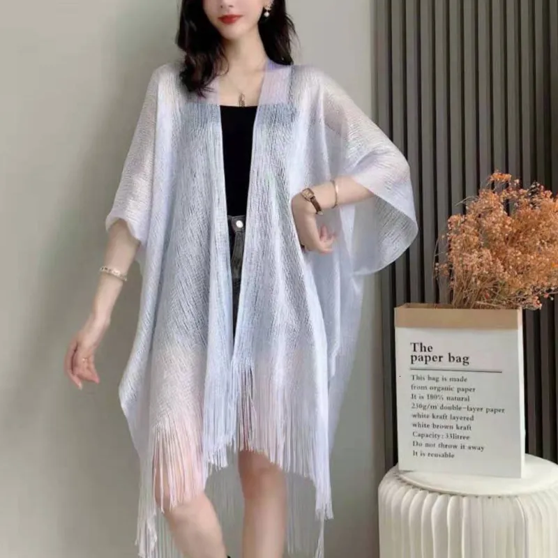 Maillots de bain pour femmes Sexy Fringe Gland Mesh Sheer Brillant Tunique Tricotée Plage Cover Up Coverups Robe Porter Beachwear Femme Femmes 230914