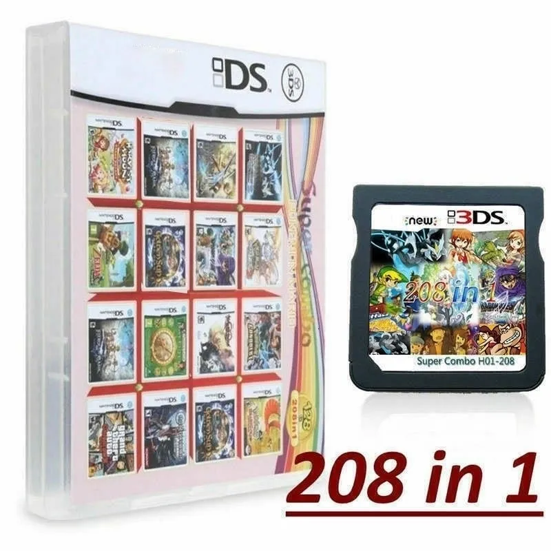 Altri articoli per feste ed eventi Compilazione di serie 208 in 1 Versione del gioco classico NDSL DS 2DS 3DS Cartuccia video Scheda console Lingua inglese 230912