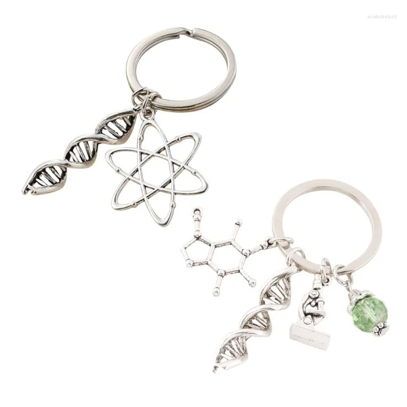 Porte-clés souvenirs porte-clés pour professeur de chimie de biologie avec pendentif ADN porte-clés cadeau livraison directe