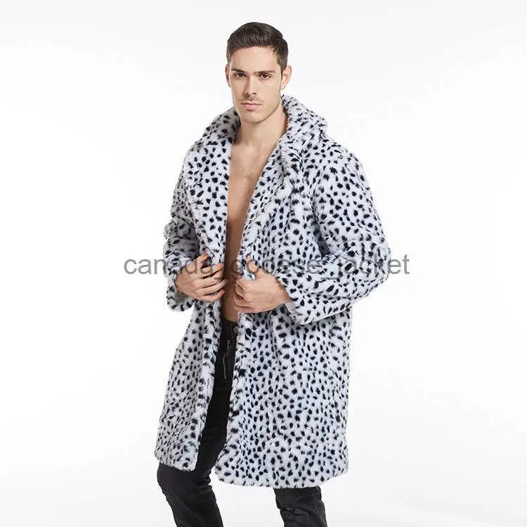 Mens Fur Faux Fur Men coat thanksgiving gift Winter Outdoor warmth Faux Fox Fur coats medium and long tiger stripes Leopard print long sleeves jacket Casual fashion st