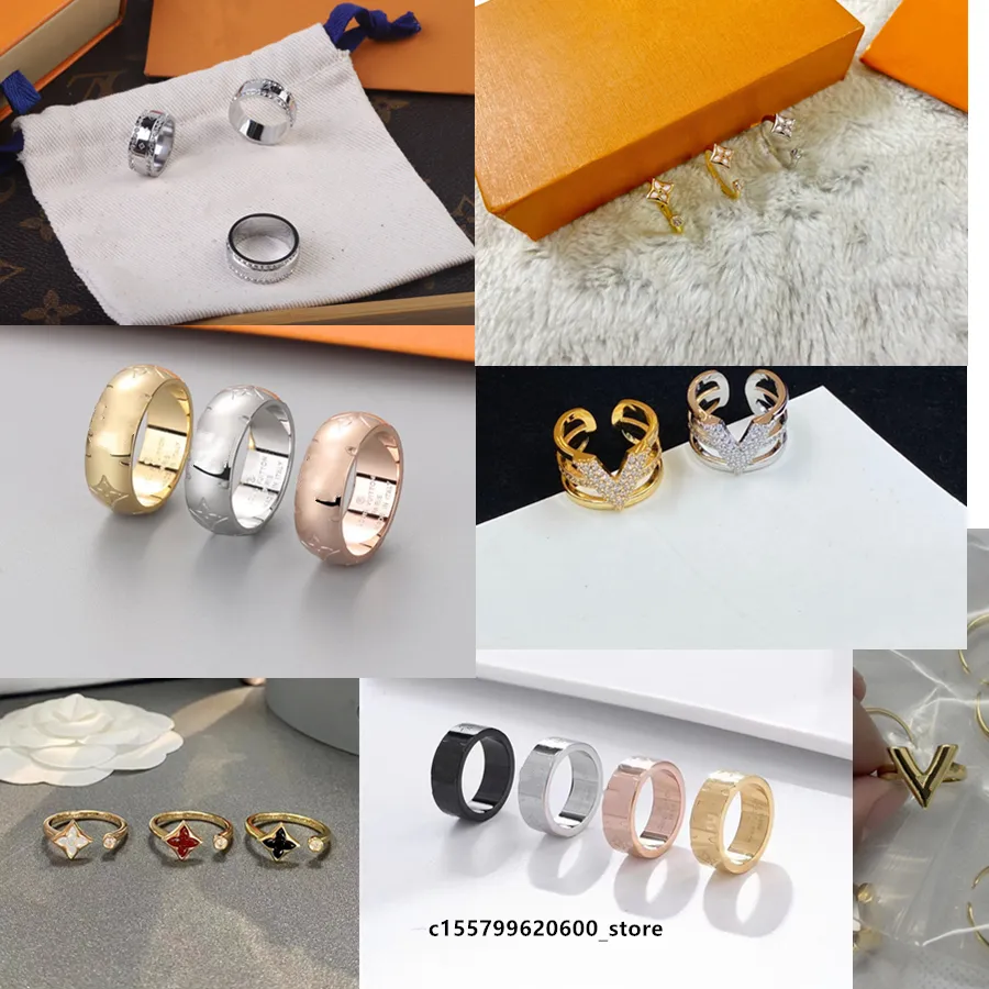 23 Designers 8K Gilded Brand Letter Self Defence Ring Mens And Womens ...