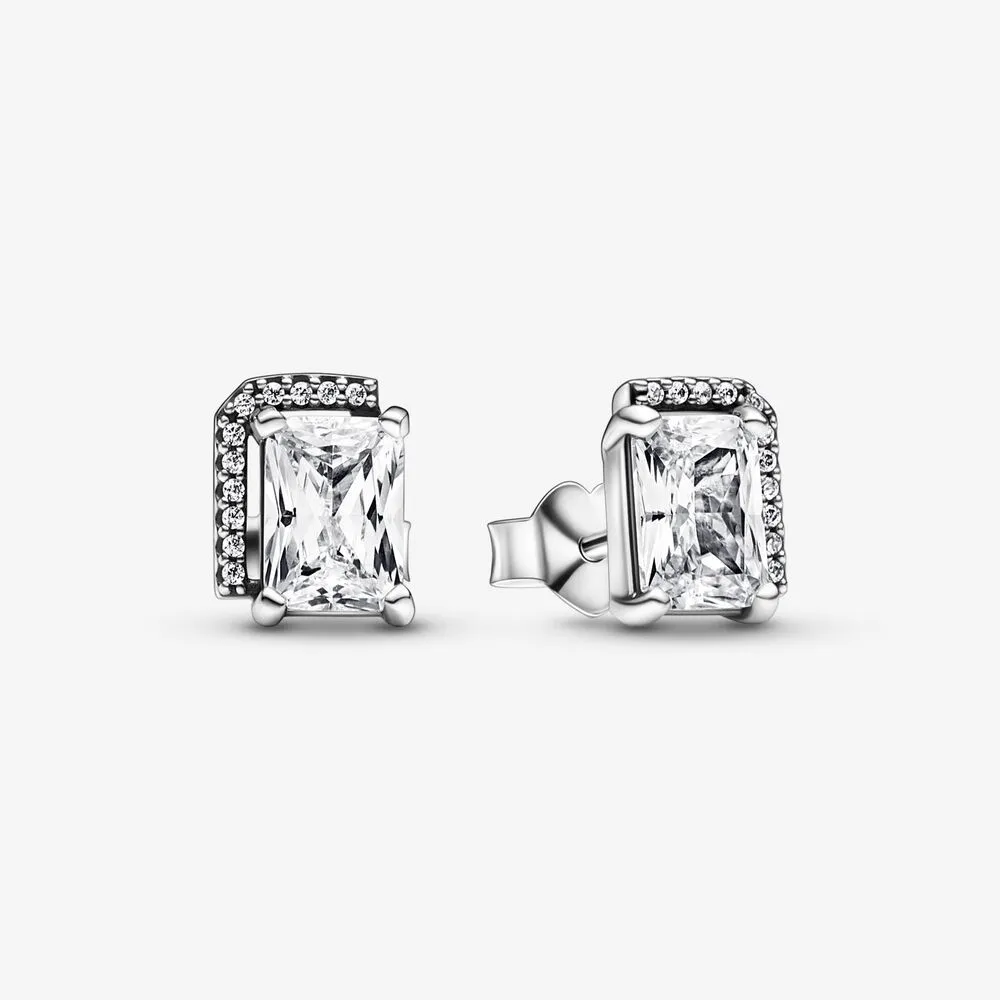 Autentisk Pando RA Sparkling Herbarium Cluster Stud Earrings S925 Sterling Silve Fine Women Earring Compatible European Style Jewelry 292380C01 Earring