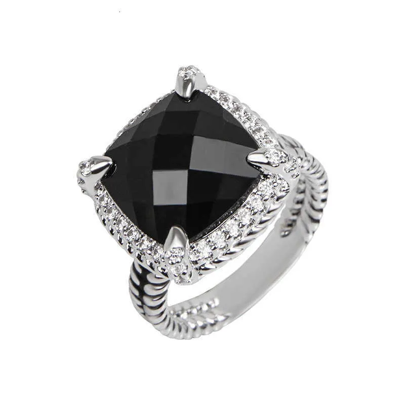 Projektant DY Ring Luksusowy popularny 14 mm kwadratowy styl guziki pierścień akcesoria Wysokiej jakości biżuteria Wysokiej jakości moda romantyczny prezent walentynkowy
