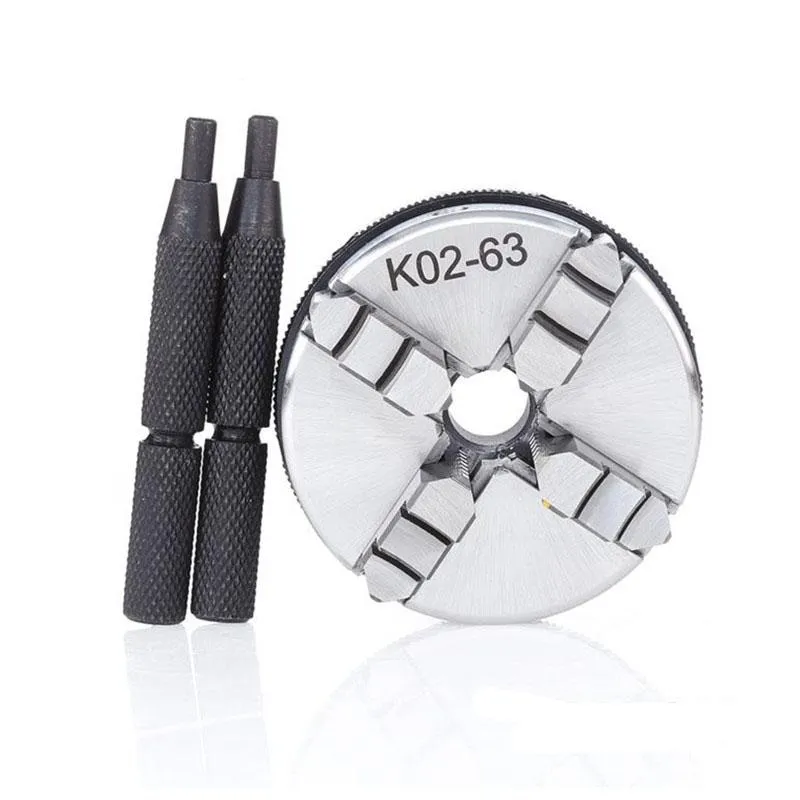 K02-63 63mmミニ4顎可逆性自己中心M14スレッド旋盤チャック