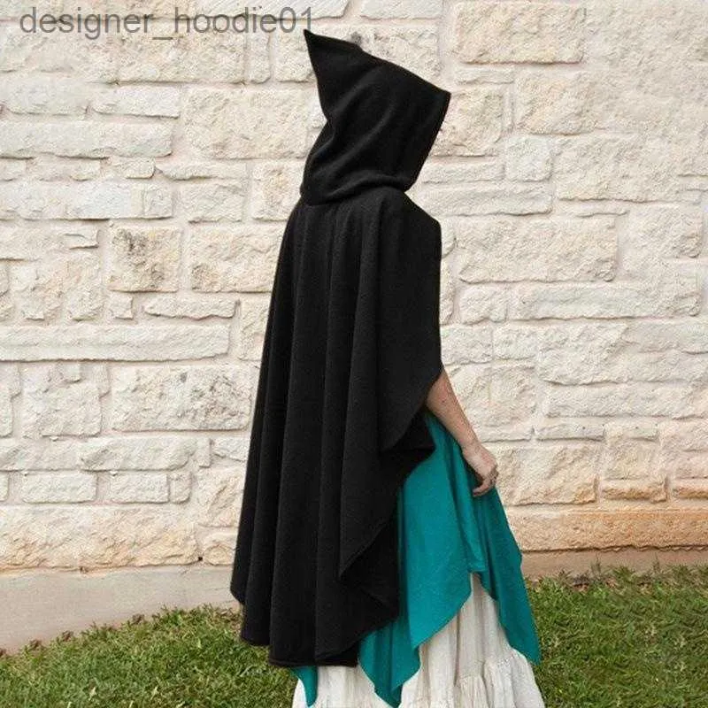 Women's Cape Cross-Border Medieval Ladies Hooded Cape Cloak Halloween Winter Women's Gold Velvet Vampire Factory Direct Sales L230914