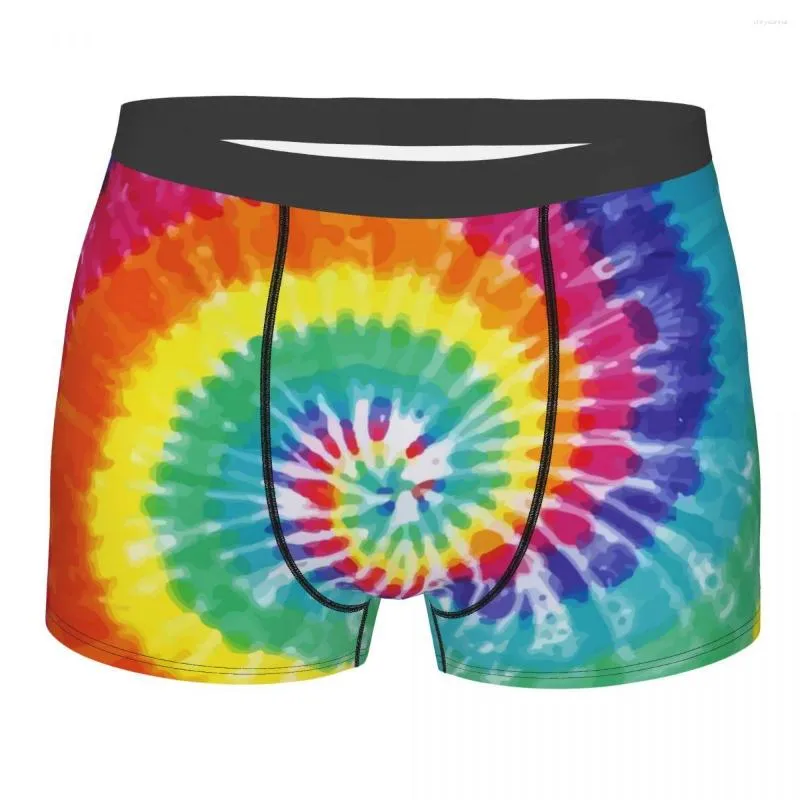 Sous-vêtements pour hommes, sous-vêtements pour hommes, Boxer Tie Dye, imprimé arc-en-ciel, short confortable