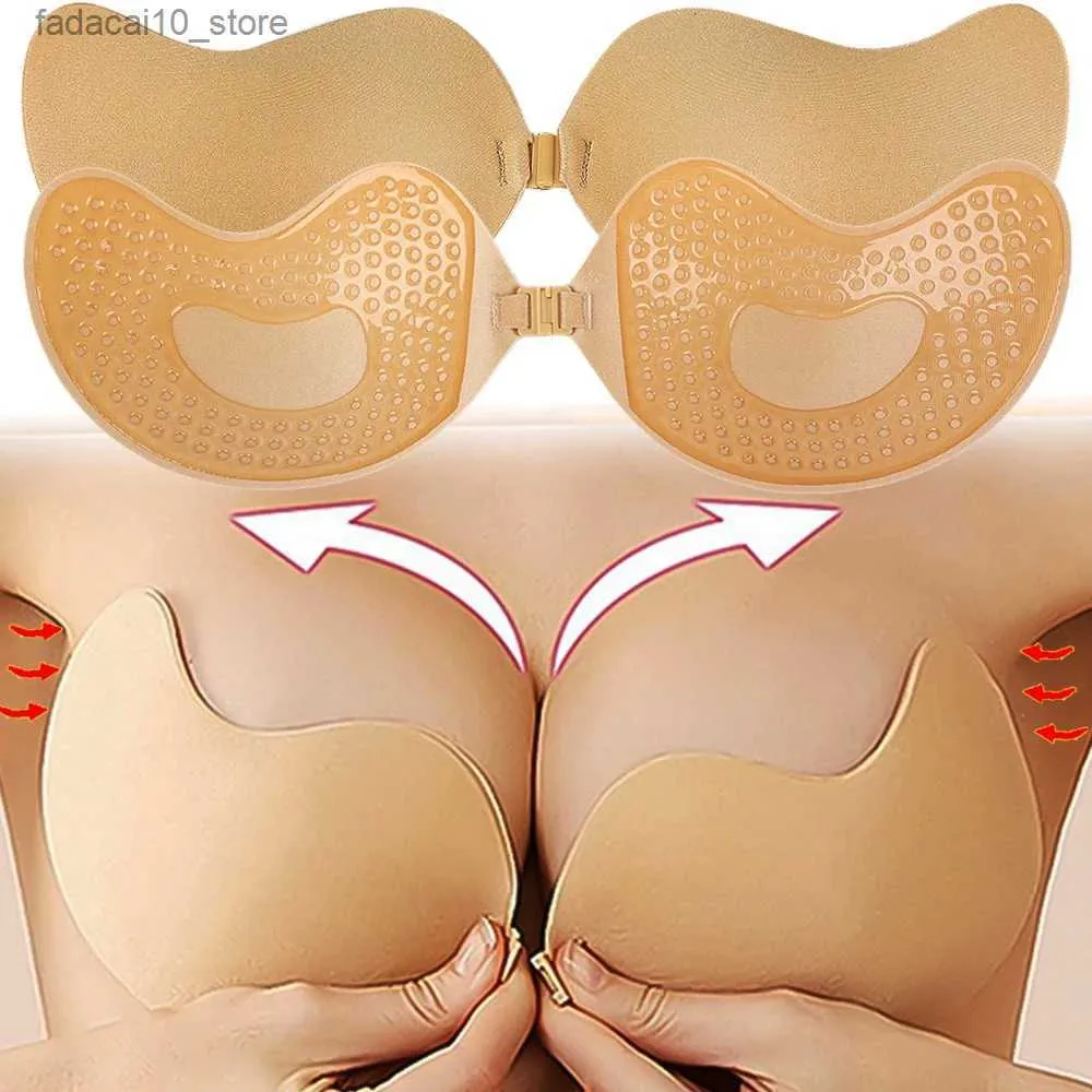Breast Pad Reusable Silicone Bust Nipple Cover Pasties Stickers Mango  Breast Self Adhesive Invisible Bra Lift Tape Push Up Strapless Bra Q230914  From 3,27 €