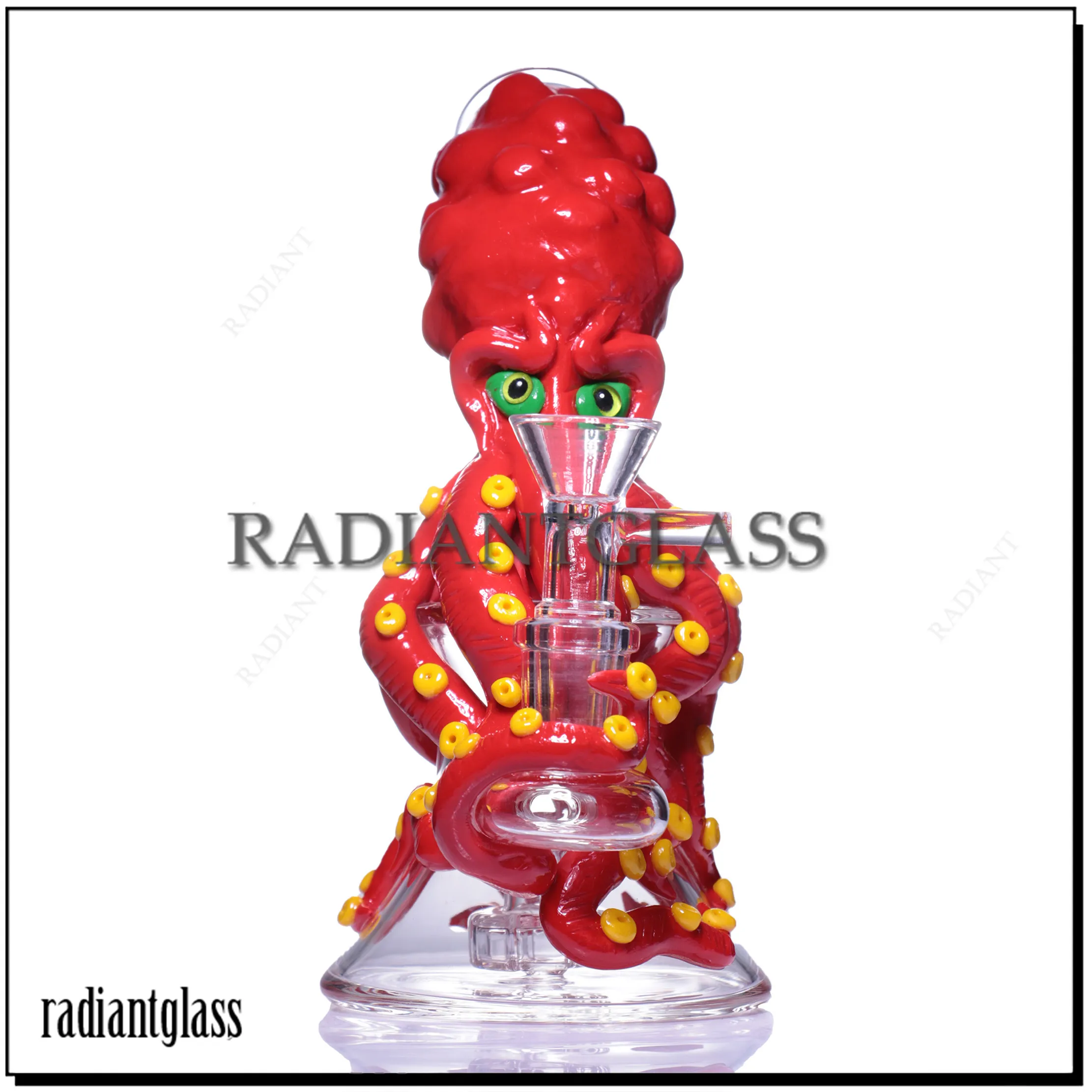 1 PC Verre Bong 3D Narguilé Hallowen Style verre bongs oeil poulpe tentacule Dab rig Multi-couleur Drôle Narguilé avec Bol Accessoires Pour Fumer