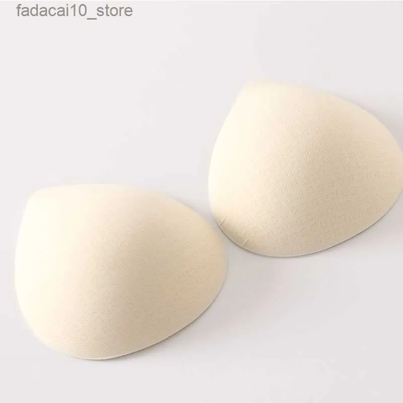 Almohadilla para el pecho 2 UNIDS Almohadillas de sujetador de látex gruesas Empuje hacia arriba el potenciador del seno Removible Sujetador Relleno Insertos Tazas para traje de baño Bikini Relleno Q230914