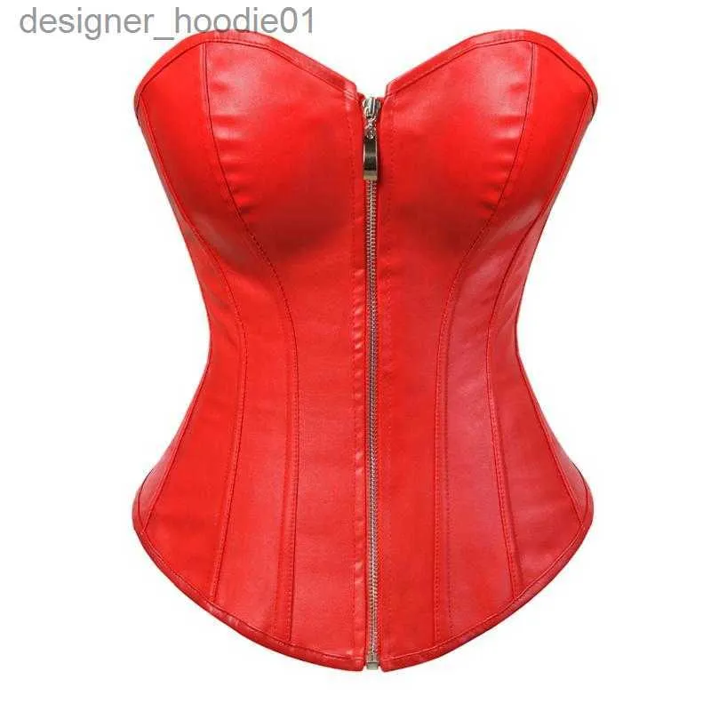 Shapers Femmes Bustiers Corsets Gothique Cuir Overbust Pour Femmes Plus Taille Sexy Lingerie Top Lace Up Taille Cincher Corset VictorienBustiers L230914