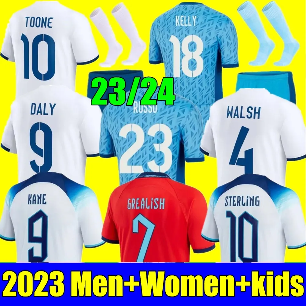 2023 Englands TOONE Soccer Jerseys Angleterre Coupe du monde Femmes Angleterre Maillot de football KIRBY WHITE BRIGHT MEAD KANE STERLING RASHFORD SANCHO