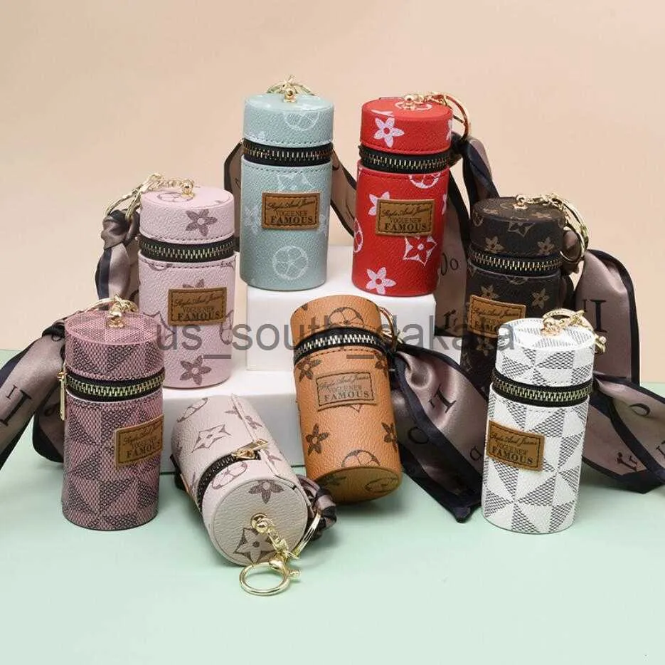 Porte-clés Nœud Imprimé Vache/léopard Pour Femmes - Cuir Synthétique, Mousqueton, Longueur 15 Cm
