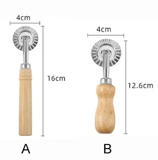 Verktyg rensade bakverkskutterhjulshandtag Ravioli Crimper Stamp Maker för hem och kök Använd bakning