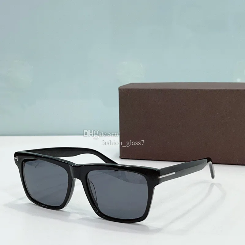 مصمم نظارات شمسية للرجال أزياء UV 400 حماية كبيرة الساق المزدوجة إطار العلامات التجارية في الهواء الطلق تصميم سبائك نظارة شمسية الماس FT0906