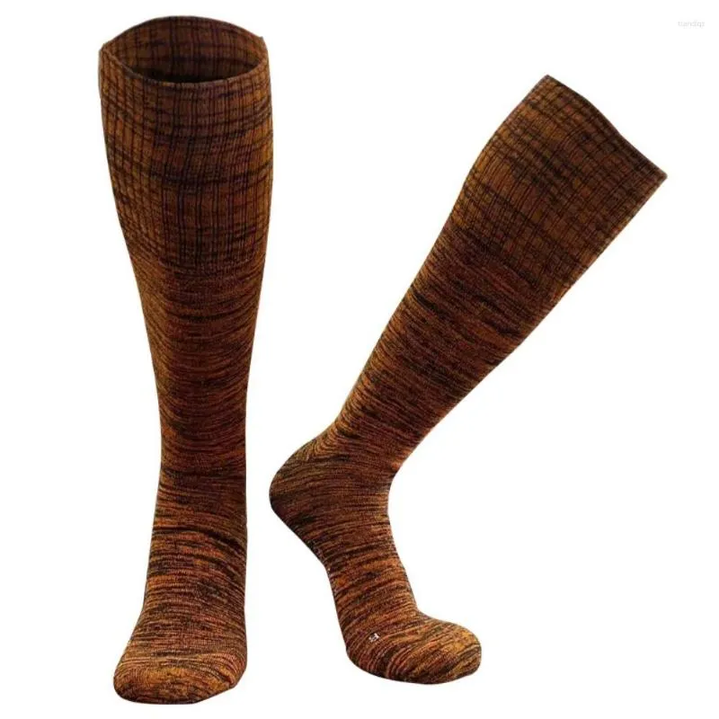 Chaussettes de sport 1 paire hiver épais et chaud hommes genou haute longue neige froid Compression jambe Terry