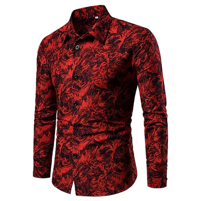 Camisas casuales para hombres Moda Pop Fiesta de baile Club nocturno Diseñador Ropa de manga larga Botón delgado Solapa Hombres Tops 230912