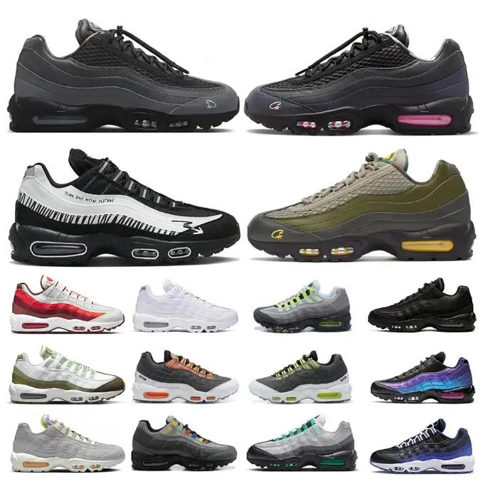 Running Shoes Sneakers Trainers Triple Black White Particle Grey Neon 95S Laser Fuchsia Greedy Red Outdoor Leisure Mens 95 Yin Yang Og Worldwide Seahawks Men Women