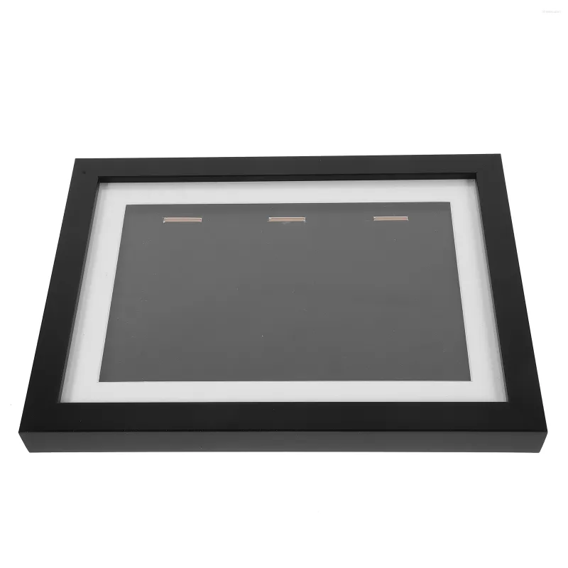 Table Top Glass Walls Picture Frame Display Case With Badge And Medal