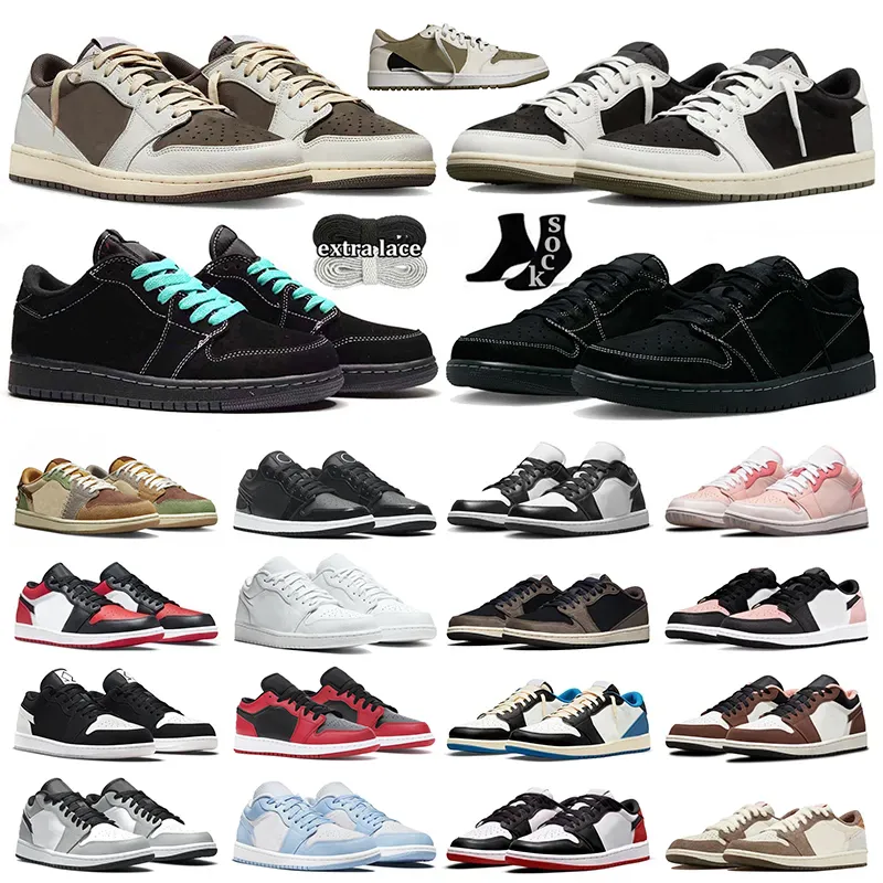 nike air jordan 1 low 1s Travis scott x Reverse Mocha Basketball Mens Shoes Jumpman 1 Jordan1 Low Black Phantom Golf Olive Travis scot. 【code ：L】Jordan1s. Sneakers