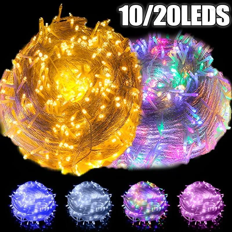 Cordas 10/20LEDs Luzes de corda Fio de cobre Garland Light Waterproof Decorações de festa de fadas para feriado de casamento de Natal