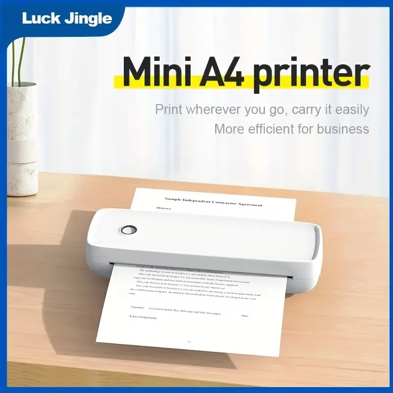 Imprimante photo thermique intelligente A4 sans encre, imprimante de poche autocollante BT, mini-imprimante portable, table de fichiers, code QR, code à barres, imprimante d'étiquettes
