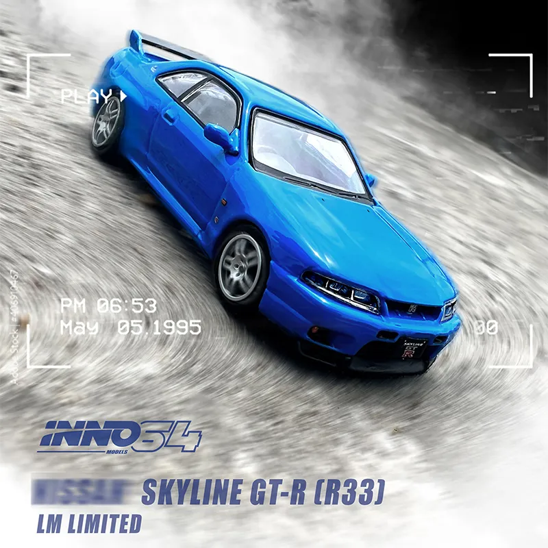 Druckgussmodell INNO Auf Lager 1 64 SKYLINE GTR R33 LM LIMITED Diorama Collection Miniatur Carros Toys 230912