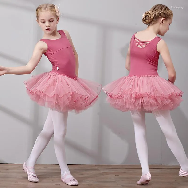 Bühnenkleidung Mode Kinder Professionelles Ballett-Tutu-Kleid zum Tanzen 100-160 cm Höhe