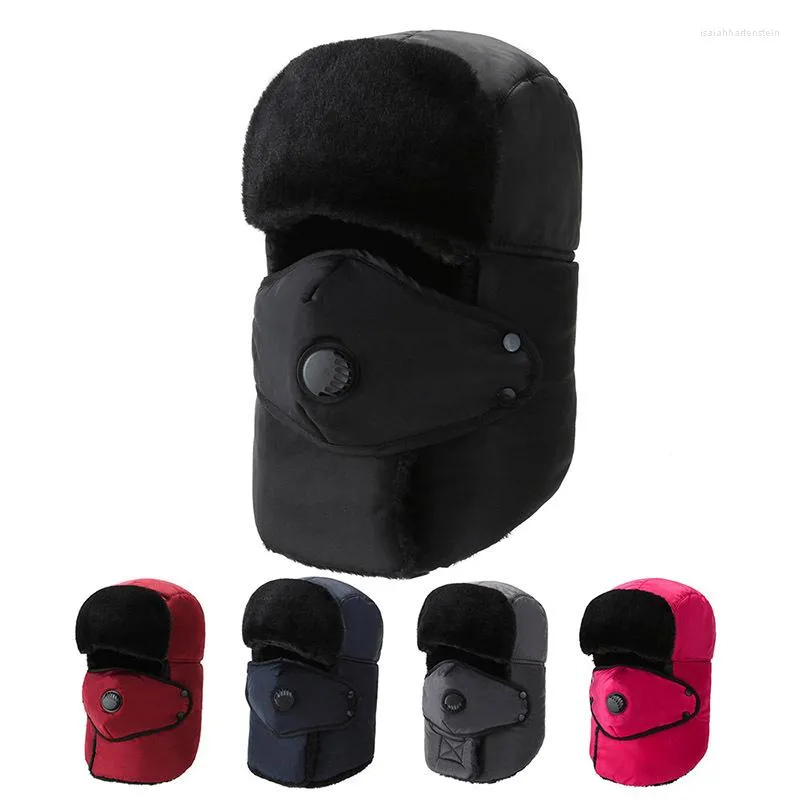 Bérets 2023 unisexe hiver chapeaux chauds tricotés fausse fourrure bonnets casquette casquettes décontractées pour l'extérieur laine ourlet chapeau ski équitation