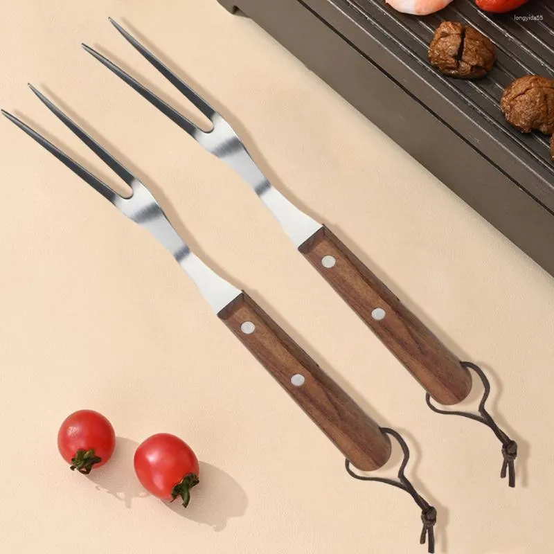 Verktyg Portable BBQ Fork Rostfritt stål Grill Easy Cleaning Outdoor Barbecue Tool