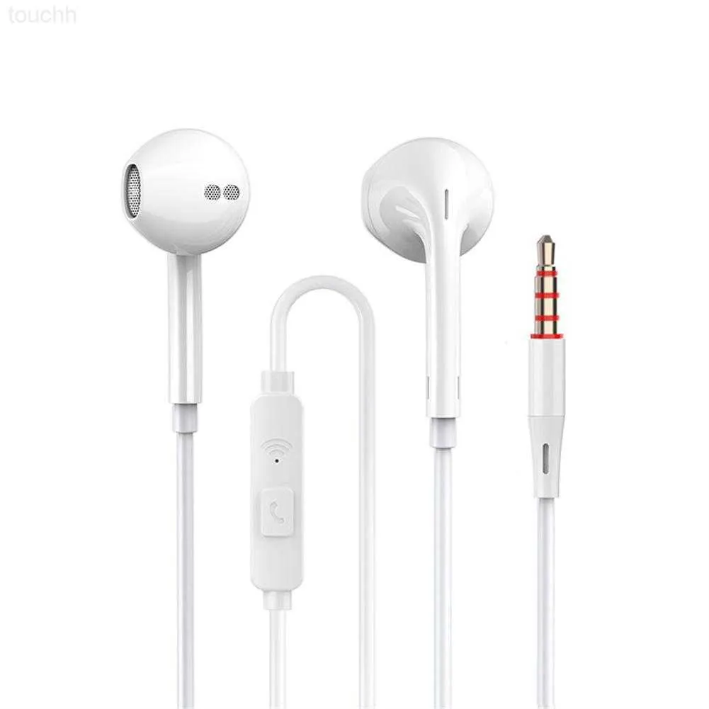 Cell Phone Earphones S18 White Wire-Controlled Headset With Microphone In-Line Subwoofer Hands-Free Calling Ergonomic Headphone Gaming Earphone L230914