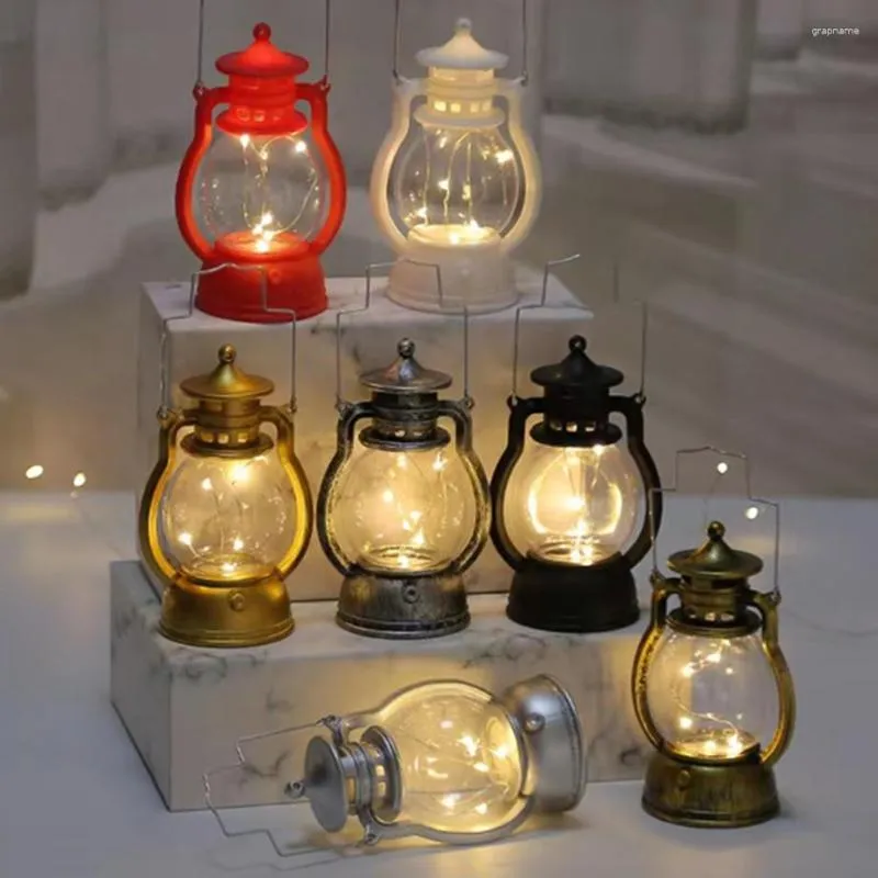 Candle Holders Led Lantern Retro Night Light Decoration Halloween Vintage Castle Hanging Holder