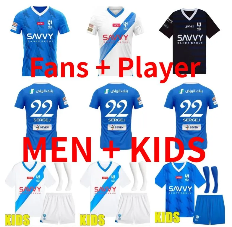 NEYMAR JR MITROVIC 2023 2024 Al Hilal Saudi-Fußballtrikots MALCOM NEVES SERGEJ VIETTO KOULIBALY KANNO Home Away 23 24 Fußballspieler-Fans-Version Shirt Herren Kinder-Kit